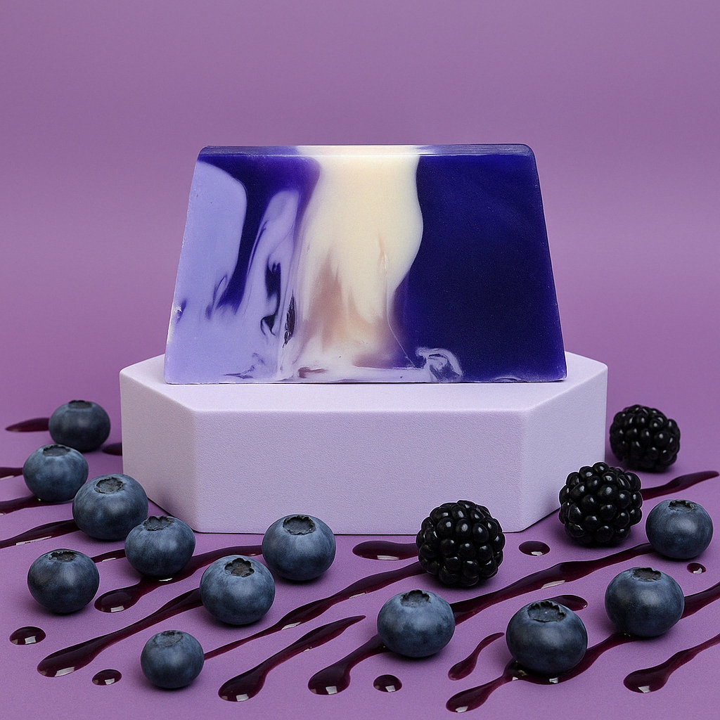 Tranche de savon Myrtille et mûre x10