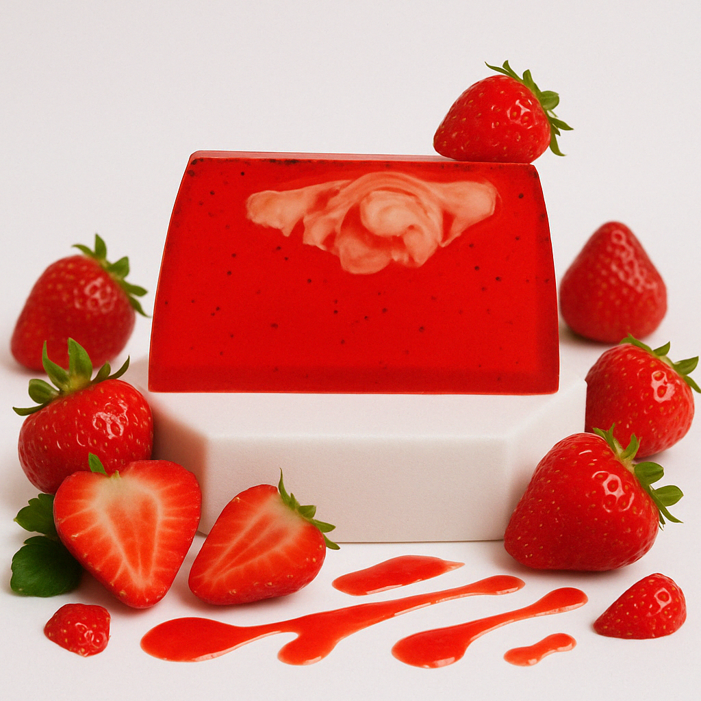 Tranche de savon Fraise des bois x10